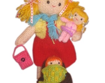 Lovely MOM Alice  With Her Children PDF Email Knit PATTERN