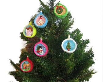 Christmas Diorama Ball Holiday WREATH Ornament Pdf Email CROCHET PATTERN