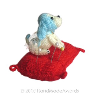 Blue Puppy Dog Pincushion Pdf Email Knit PATTERN