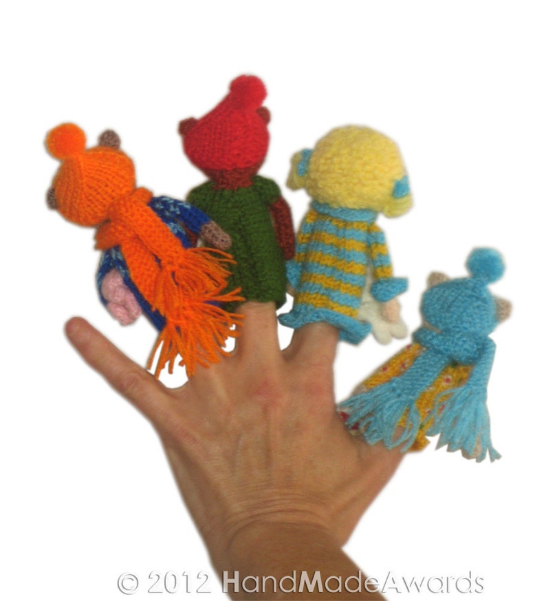 GOLDILOCKS and the Three Bears Finger PUPPETS Pdf Email Knit PATTERN image 5