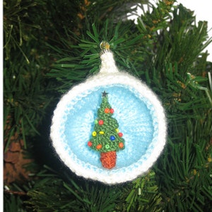 Christmas Diorama Ball TREE Ornament Pdf Email Knit PATTERN image 3
