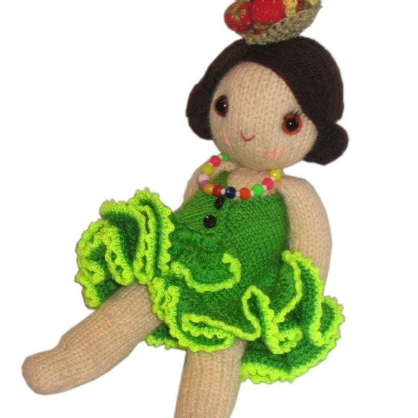 Adorabile bambola brasiliana con cesto di frutta PDF Email MODELLO lavorato a maglia