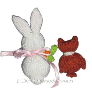 Sweet BUNNY with Carrot and Owl PDF Email Knit PATTERN image 4