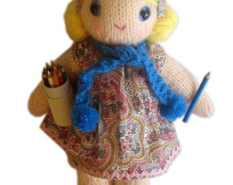 Sweetest Monica girly DOLL Knit PATTERN pdf EMAIL