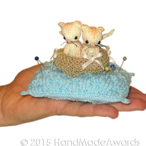 Two Little Cats Pincushion Pdf Email Knit PATTERN