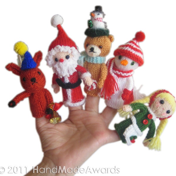 Christmas Finger PUPPETS Pdf Email Knit PATTERN