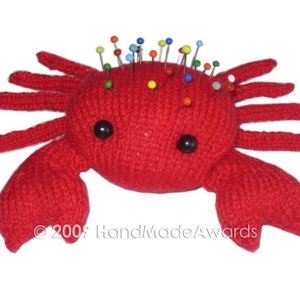 The RED CRAB Pincushion Pdf Email Knit PATTERN