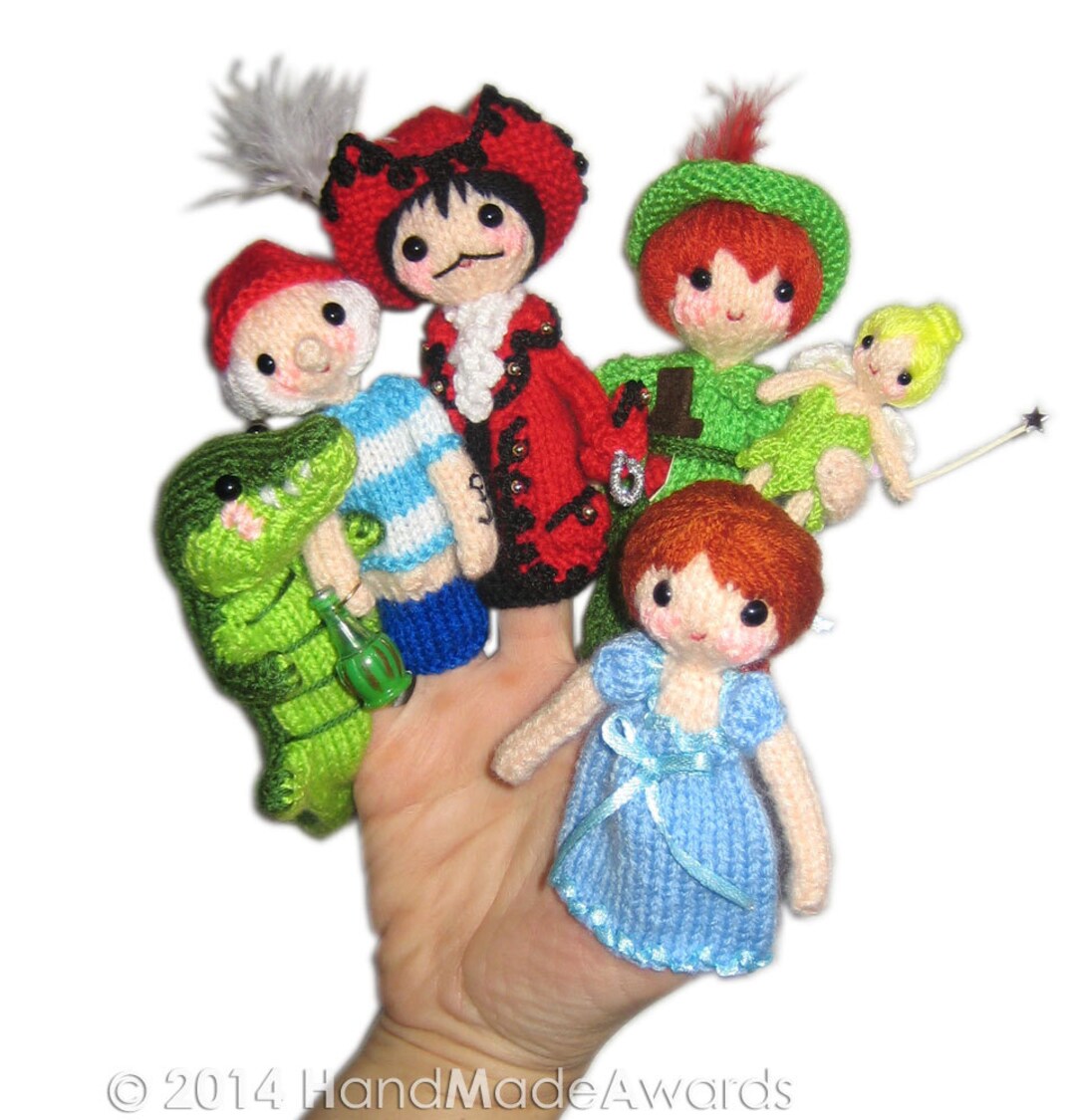 PETER PAN Finger Puppets Pdf Email Knit PATTERN - Etsy UK