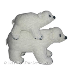Daddy Bear and Junior are Walking on Ice PDF Email Knit PATTERN