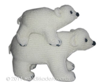 Daddy Bear and Junior are Walking on Ice PDF Email Knit PATTERN