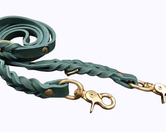 Leren hondenriem, volnerf leren gevlochten lijn, verstelbaar, duurzaam, paracord riem • CAROUZ DELIGHT Minimal