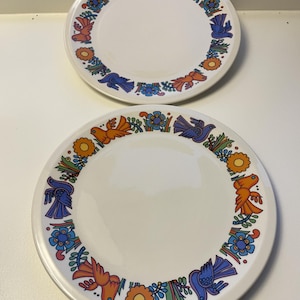 Lunch plates, Acapulco, Villeroy & Boch Luxembourg, Christine Reuter, 1970's, vintage