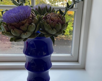 Holmegaard Karen Blixen Cobalt Vase - XL Danish Art Glass