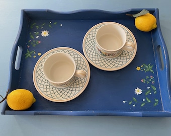 Villeroy e Boch, Germania occidentale: set da 2 pezzi "Basket", tazza da tè e piattino