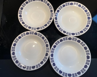 Egersund Norway, Cereal bowls, Blue Flower, Mid-century