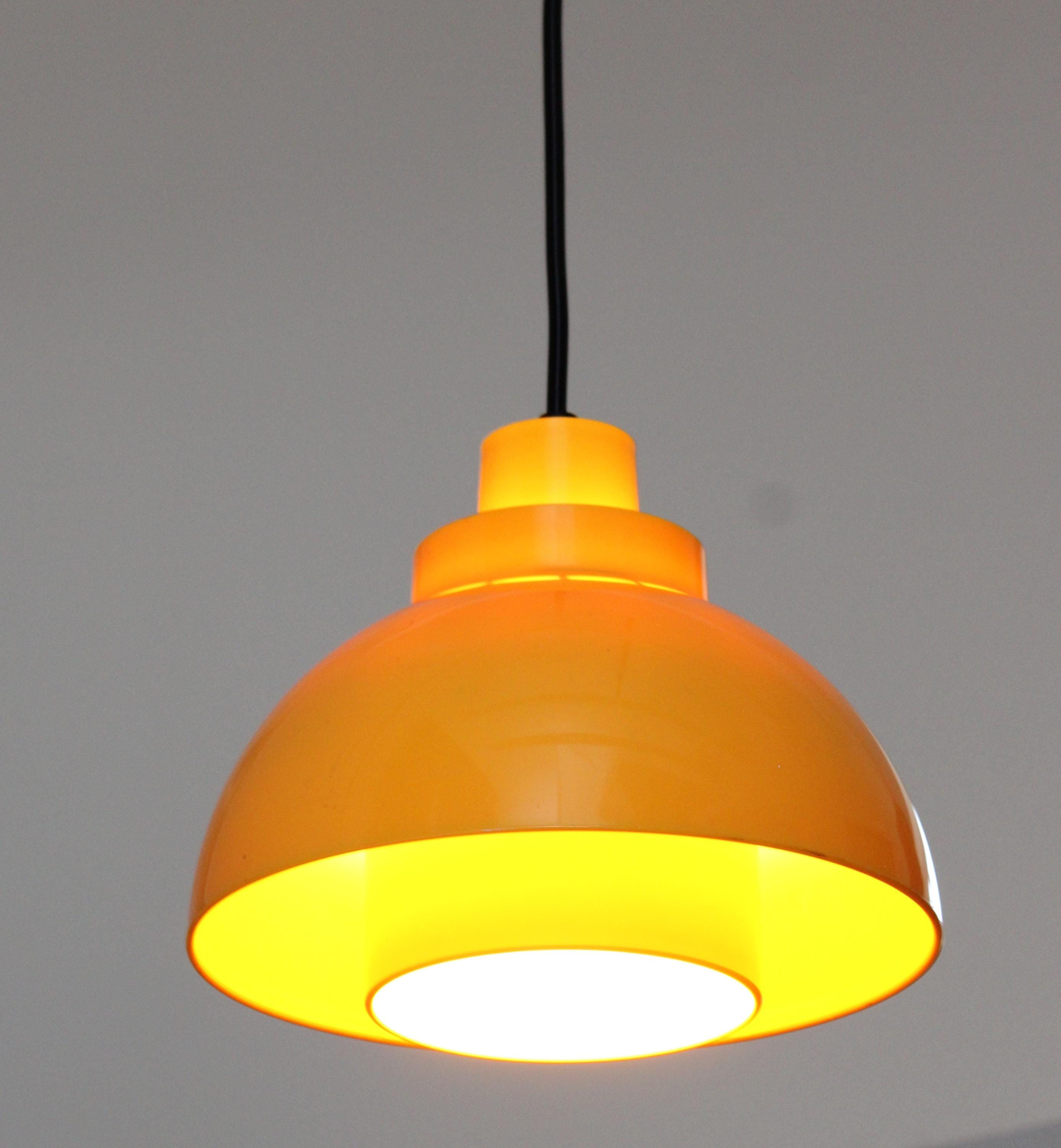 70s hanging lamp orange - Etsy 日本