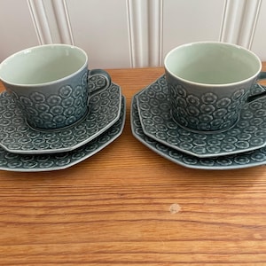 Kronjyden, Denmark, Jens Harald Quistgaard: "Azur" 2 x octagon trio set, 1960's, Mid-Century