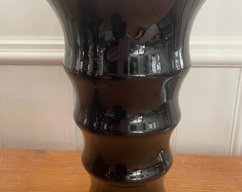 Holmegaard, Denmark, Karen Blixen Large Vase Black & White, Anja Kjaer, 2000