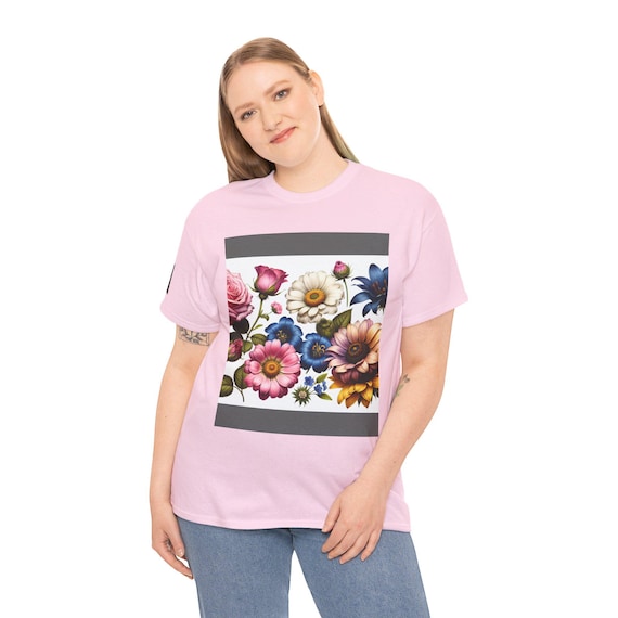 Floral Graphic Tee for Nature Lovers, Unisex Cotton Shirt, Gift for Her, Summer Outfit, Casual Wear, Eco-Friendly Fashion