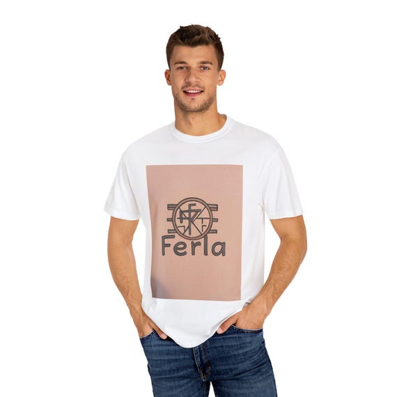 Stylish Unisex Garment-Dyed T-shirt with 'Ferla' Design | Casual Wear, Unique Gift, Summer Fashion, Everyday Comfort, Trendy Streetwear