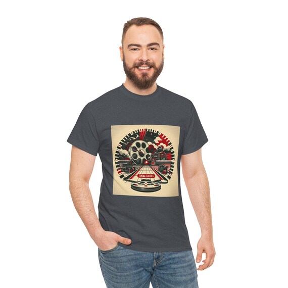 Vintage-Inspired Unisex Heavy Cotton Tee, Retro Graphic T-Shirt, Perfect for Movie Lovers, Casual Wear, Gift for Him/Her,Minimalist T-Shirt