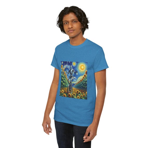 Vibrant Sunflower Art Tee, Nature Lover Gift, Unisex Cotton T-Shirt, Eco-Friendly Summer Wear, Perfect for Art Lovers