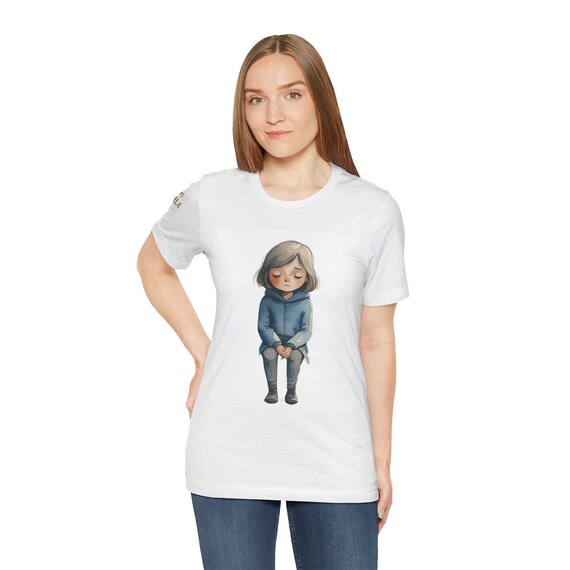 Whimsical Girl Graphic Tee, Cute Art T-Shirt, Casual Wear, Gift for Art Lovers, Comfortable Everyday Tee