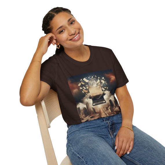 Creative Graphic T-Shirt for , Artsy Gift, Unisex Casual Tee, Literary Vibe, Unique Art Shirt, Perfect for Birthdays