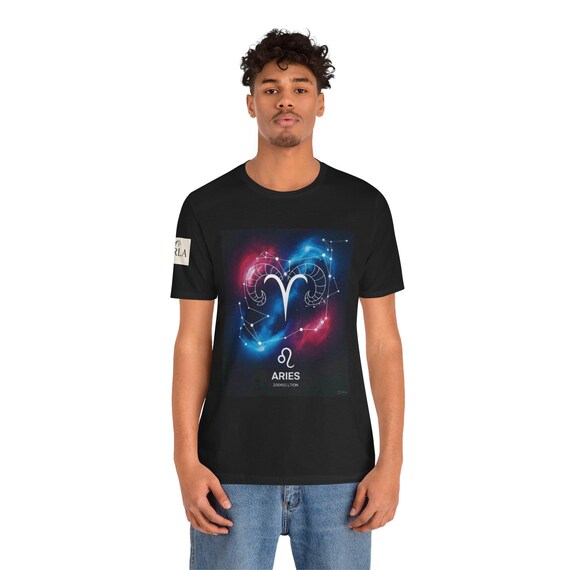 Astrology T-Shirt with Aries Design, Zodiac Fashion Tee, Celestial Graphic Tee, Astrology Lover Gift, Horoscope Shirt