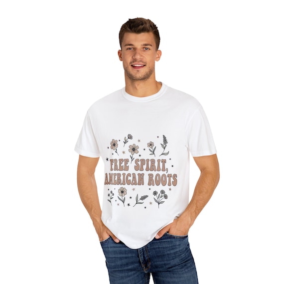 Free Spirit American Roots T-Shirt, Bohemian Style Tee, Vintage Graphic Shirt, Casual Wear, Gift for Nature Lovers