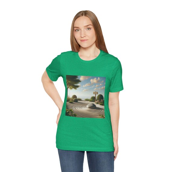 Serene Landscape Graphic Tee, Nature Inspired Shirt, Relaxed Fit Unisex T-Shirt, Gift for Nature Lovers, Calm Vibes Clothing