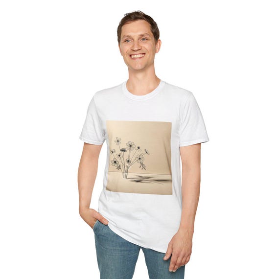 Botanical Art T-Shirt Floral Graphic Tee for Nature Lovers, Soft Casual Garden Shirt, Eco-Friendly Gift for Gardeners & Plant Enthusiasts