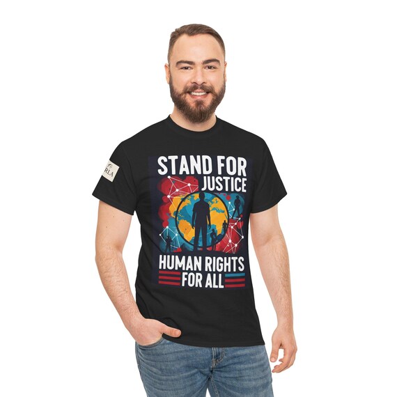Stand For Justice Heavy Cotton Tee, Human Rights Shirts, Unisex Graphic Tee, Social Justice Apparel, Gift for Activists, Resist Tshirt