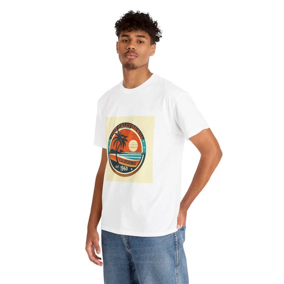 Unisex Heavy Cotton Tee, Vintage Graphic Shirt, Summer Tee, Beach Vibes, Travel Gift, Laid-Back Style