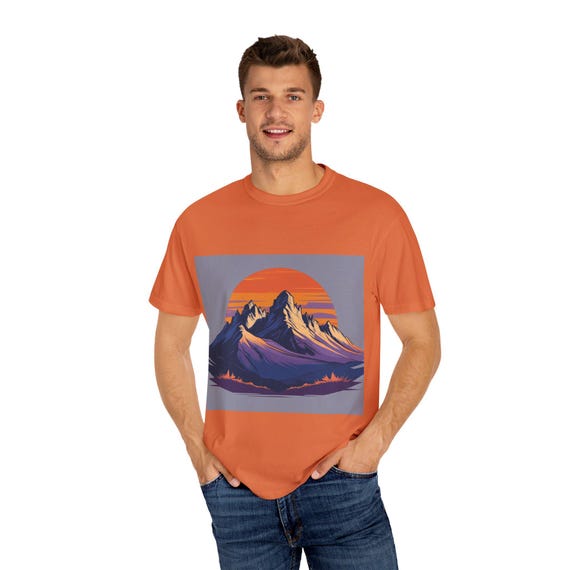 Mountain Sunset T-Shirt Unisex Nature Graphic Tee Outdoor Adventure Apparel Travel Casual Gift