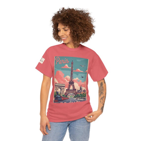 Paris Vintage Graphic Tee, Travel Souvenir Gift, Unisex Cotton Shirt, Retro Eiffel Tower Shirt, Spring/Summer Fashion, Adventure Apparel