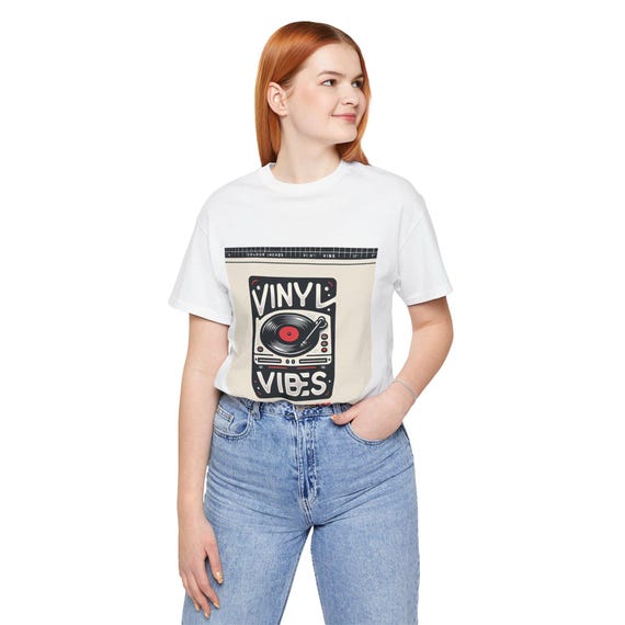 Vinyl Vibes Unisex Tee | Music Lover T-Shirt, Retro Style Shirt, Gift for DJs, Vinyl Record Enthusiasts, Casual Wear