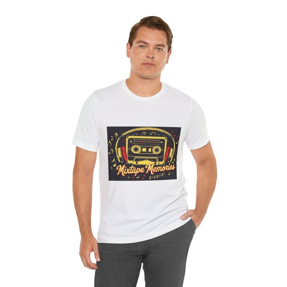 Retro Music Mixtape Tee, Vintage T-Shirt, Music Lover Gift, Unisex Graphic Tee, Nostalgic Apparel, Perfect for Concerts ,Gift for Teens,