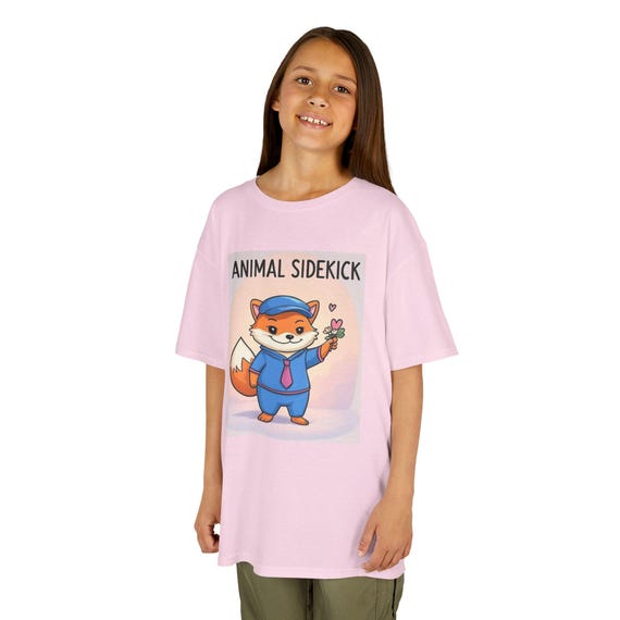 Cute Animal Sidekick Kids T-shirt/Funny Zoo-Party Animal Tee for Boys &Girls/birthday Gift Tee