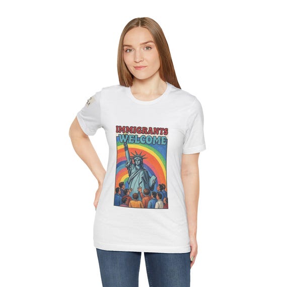 Inclusive  Immigrants Welcome Tee/ 2025 Trend Comfort Colors Unisex Shirt/ Pro Immigrant Rights Graphic Tee/ Gift for Allies&Activitsts