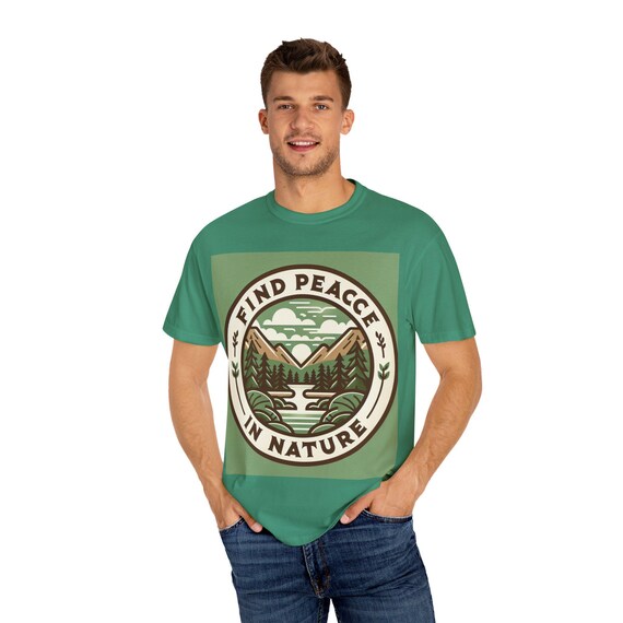 Boho Nature Eco T-Shirt | Garment Dyed Unisex Tee | Cottagecore Floral Nature Graphic Tee