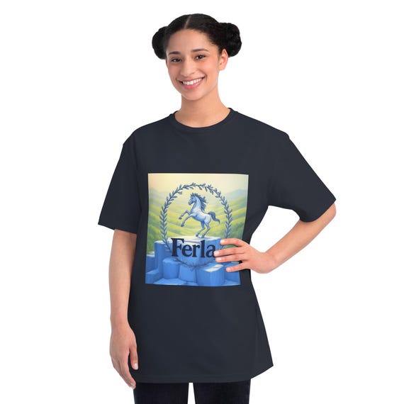 Organic Unisex T-Shirt with Ferla Unicorn Graphic - Unique Nature Lover Gift, Festival & Casual Wear Tee