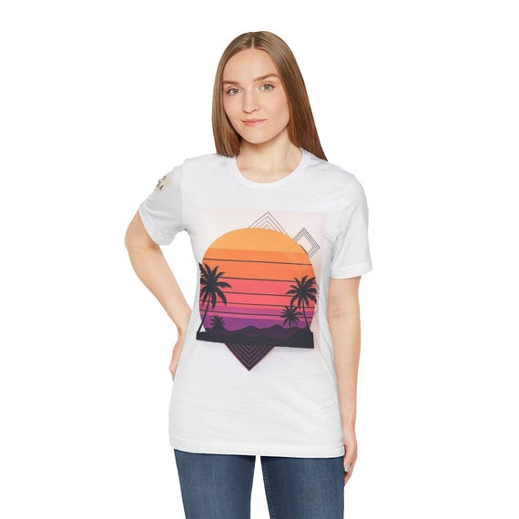 Sunset Vibes Unisex Tee - Casual Summer Shirt, Graphic Tee, Vacation Wear, Beach Outfit, Gift for Nature Lovers