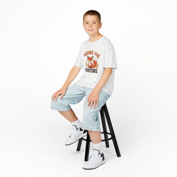 Nature Fox Kids Tee, Cute Kids T-Shirt, Animal Lover Gift, Nature Themed Top, Eco-Friendly Kids Apparel, Outdoor Adventure Shirt
