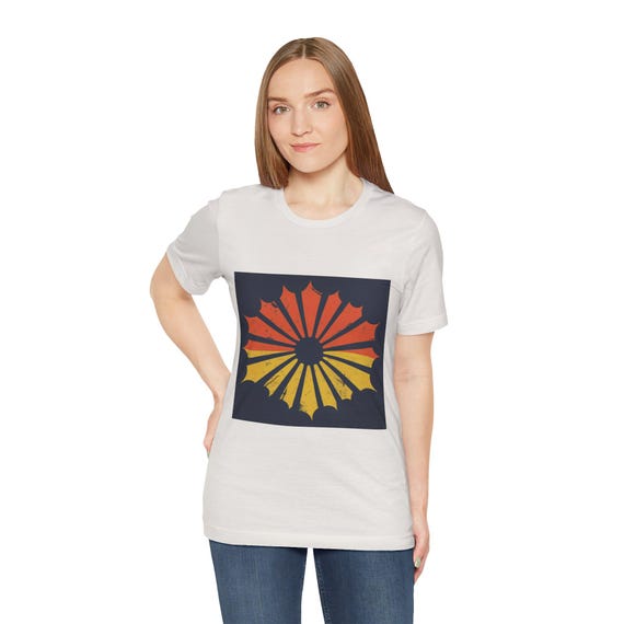 Vibrant Sunburst Graphic Tee, Cool Summer Shirt, Unisex Casual Wear, Festival Top, Unique Gift Idea