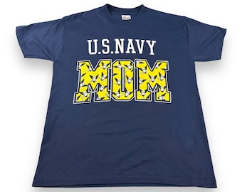 Camisa vintage de mamá de la Marina de EE. UU. para adultos, azul mediano, años 90, militar, fuerzas armadas, madre