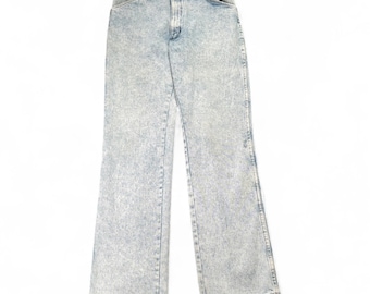 Vintage Rustler Jeans, Herren, Größe 32x33, Blau, Acid-Wash-Stonewash, Cowboy-Stil, USA-Herstellung, 80er Jahre