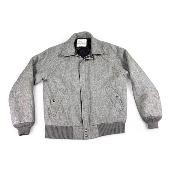 Vintage Ozark Trail Jacket Adult SMALL Gray Wool Bomber