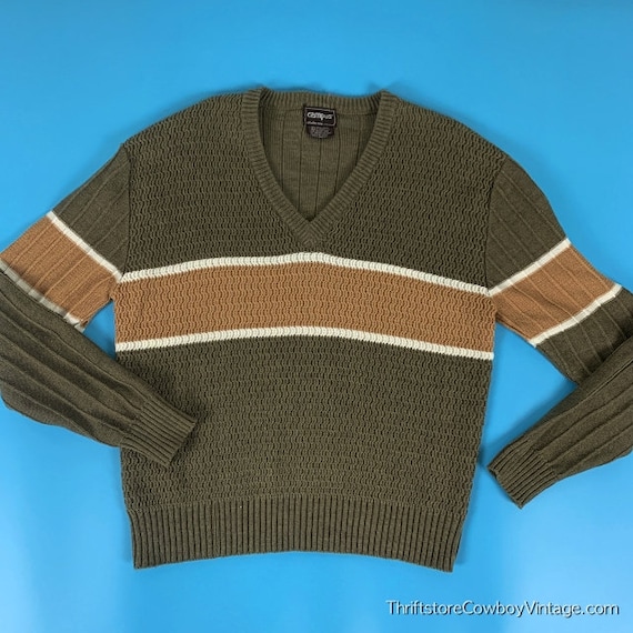 Vintage Campus Sweater 70s Studio One Coffee Latte
