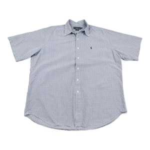 Vintage Polo Ralph Lauren Shirt Adult EXTRA LARGE Blue Check Plaid Blake Button